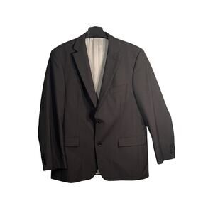 Hugo Boss BOSS Blazer Mens 44R 100% Virgin Wool Gray Pinstripe Suit Jacket Luxe
